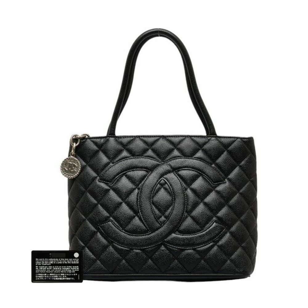 Chanel Medaillon Black Leather Tote Bag (Pre-Owned) - Picture 7 of 10